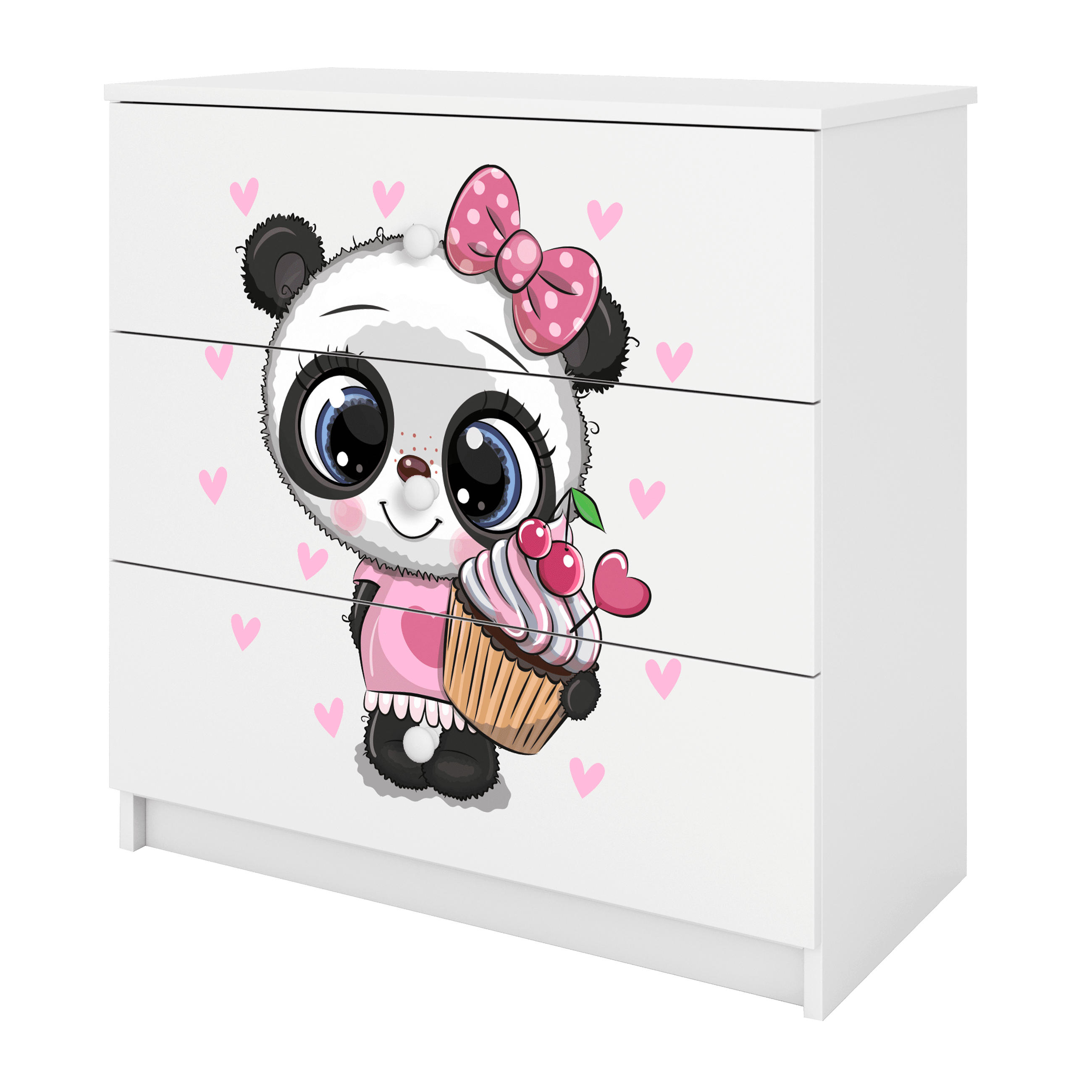 KOMMODE Babydreams Panda 81/81/41 - Weiß, Holzwerkstoff (81/81/41cm) - RAUMHIRSCH FURNITURE