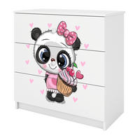 KOMMODE Babydreams Panda 81/81/41 - Weiß, Holzwerkstoff (81/81/41cm) - RAUMHIRSCH FURNITURE