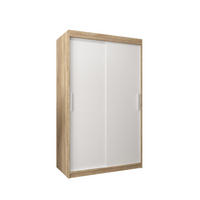 SCHWEBETÜRENSCHRANK 200/120/62 2-türig - Silberfarben/Weiß, Holz/Kunststoff (120/200/62cm) - Abiks Möbel