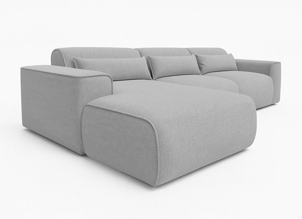 ECKSOFA L Form Ruyam Dunkelgrau 310/165/78 cm – Schlaffunktion Links - Dunkelgrau/Schwarz, Kunststoff/Textil (170/310cm) - AX Living