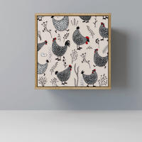 SIDEBOARD HAPPY HENS, Eichefarben, 57,5x42x57,5 cm, Ohne Füße - Eichefarben/Multicolor, Holzwerkstoff (57.5/57.5/42cm) - SpaceRebels