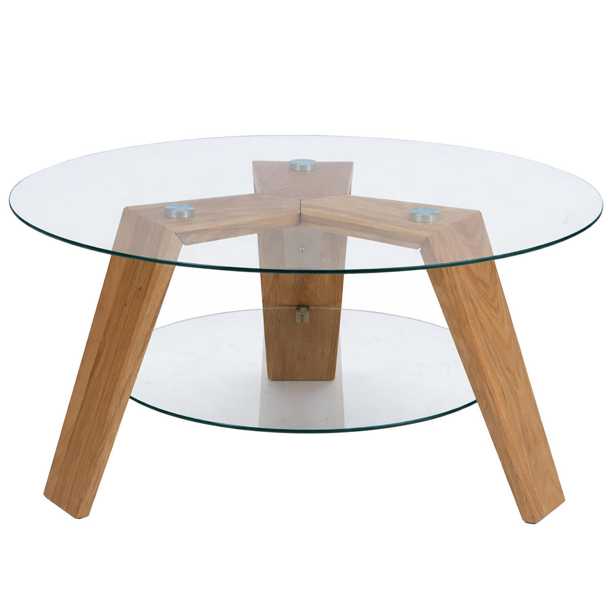 OKROGLA MIZA ZA DNEVNO SOBO Rjava - rjava, les (75/75/40cm) - MCW