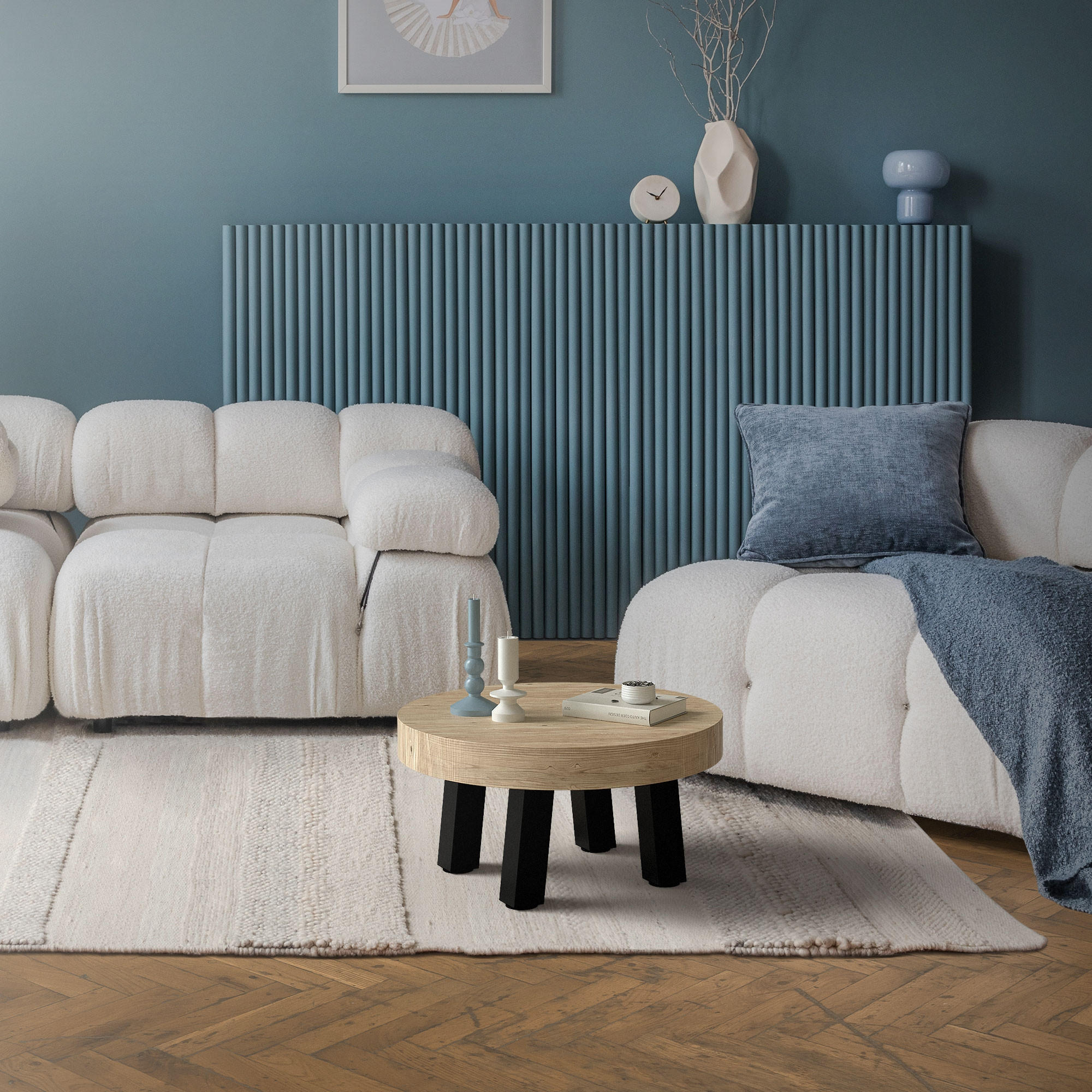 TISCHBEINE 4er Set I-96GRAD-Design H:30 cm Schwarz 8x8 cm - Schwarz, Metall (8/30/8cm) - ML-DESIGN