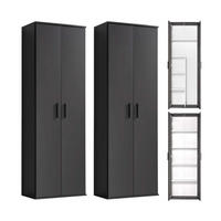 MEHRZWECKSCHRANK SET Der Allzweckwaffe - Anthrazit/Schwarz, Holzwerkstoff (60/180/34cm) - Mokebo