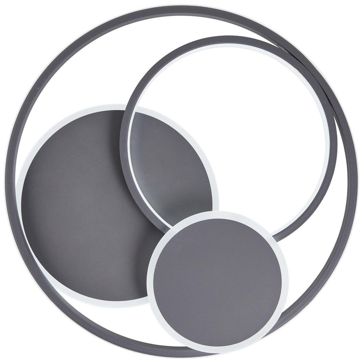 DECKENLEUCHTE Runda G99371/22 - Grau, Metall (50/50/7cm) - Brilliant