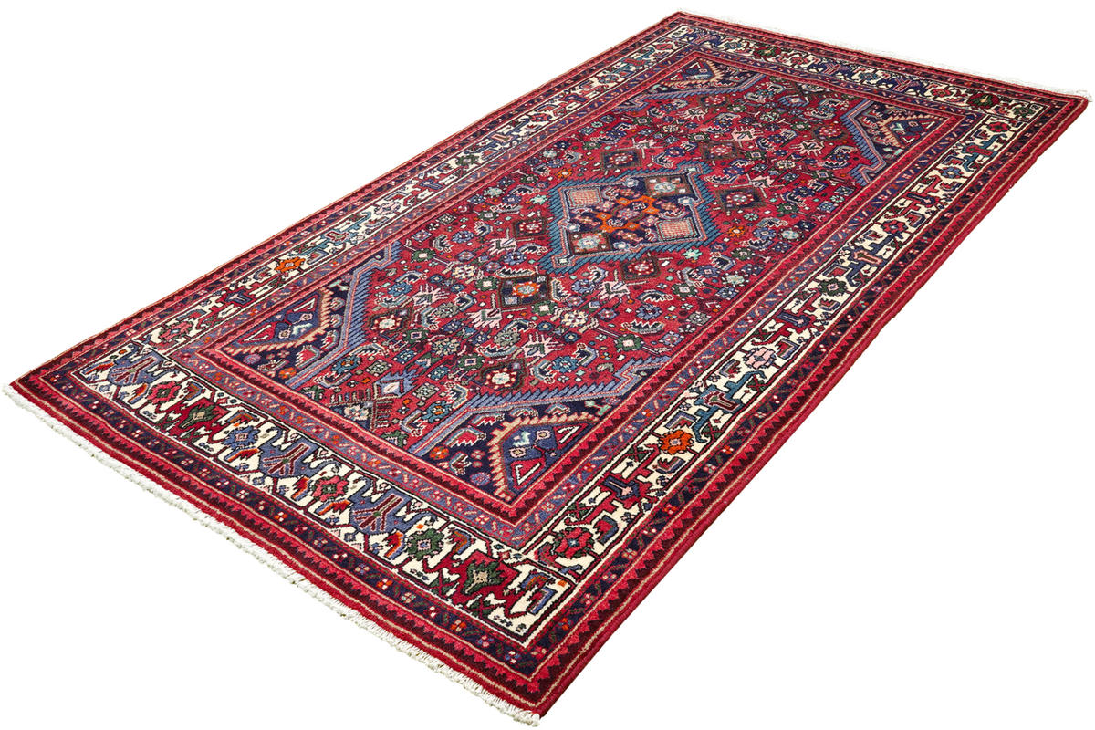 ORIENTTEPPICH handgeknüpft Assadabad Rot 214/121 cm Schurwolle - Rot, Textil (121/214cm) - Looma