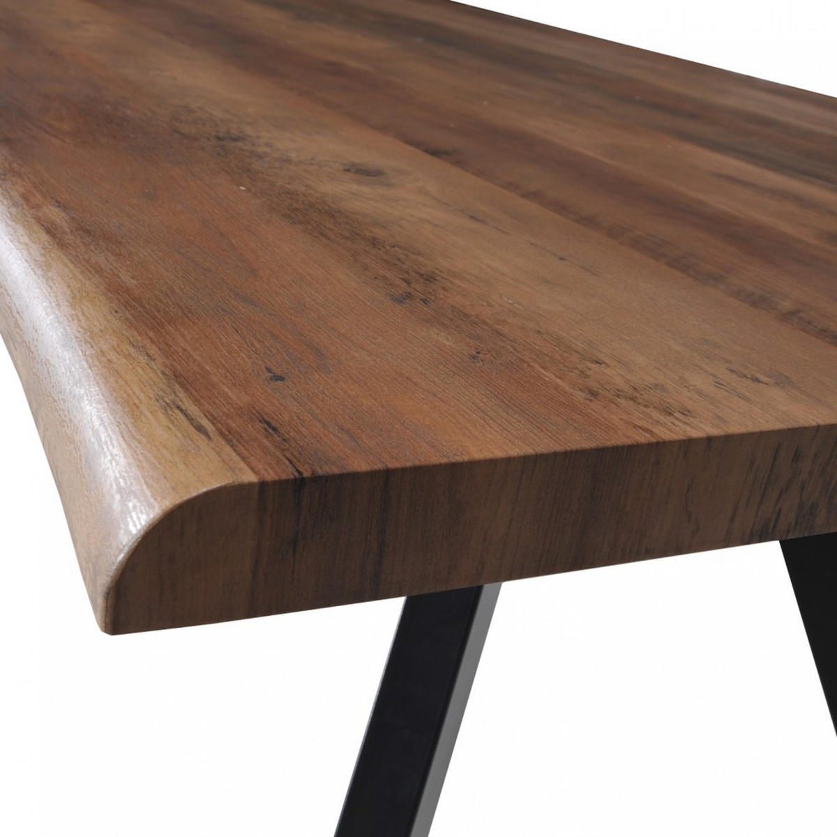 ESSTISCH HELGA / 180x90cm - 8 Personen - Eiche Dekor und schwarze Metallbeine - Eichefarben, Holzwerkstoff (180/90/75.5cm) - Weber Industries