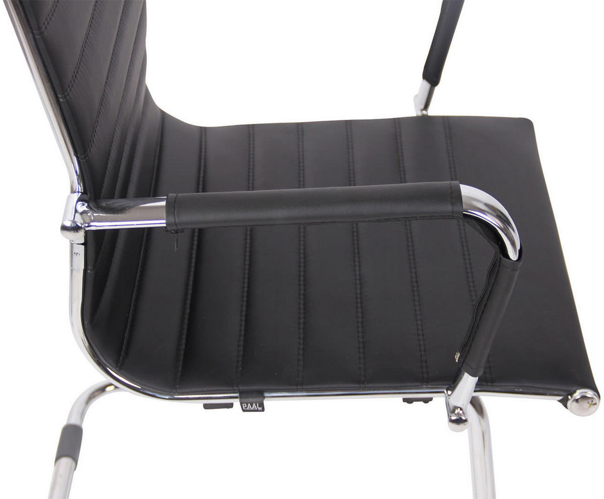 SCHWINGSTUHL Lederlook schwarz - Chromfarben/Schwarz, Textil/Metall (57/96/60cm) - CLP