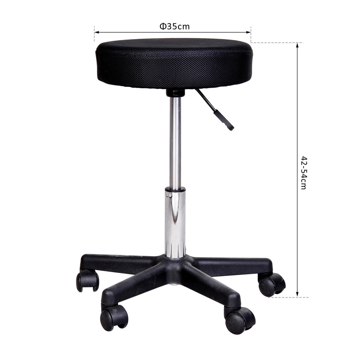BÜROHOCKER DE-18004 höhenverstellbar mit 3 Hussen Schwarz - Schwarz, Holzwerkstoff (35/54/35cm) - ComfortXL