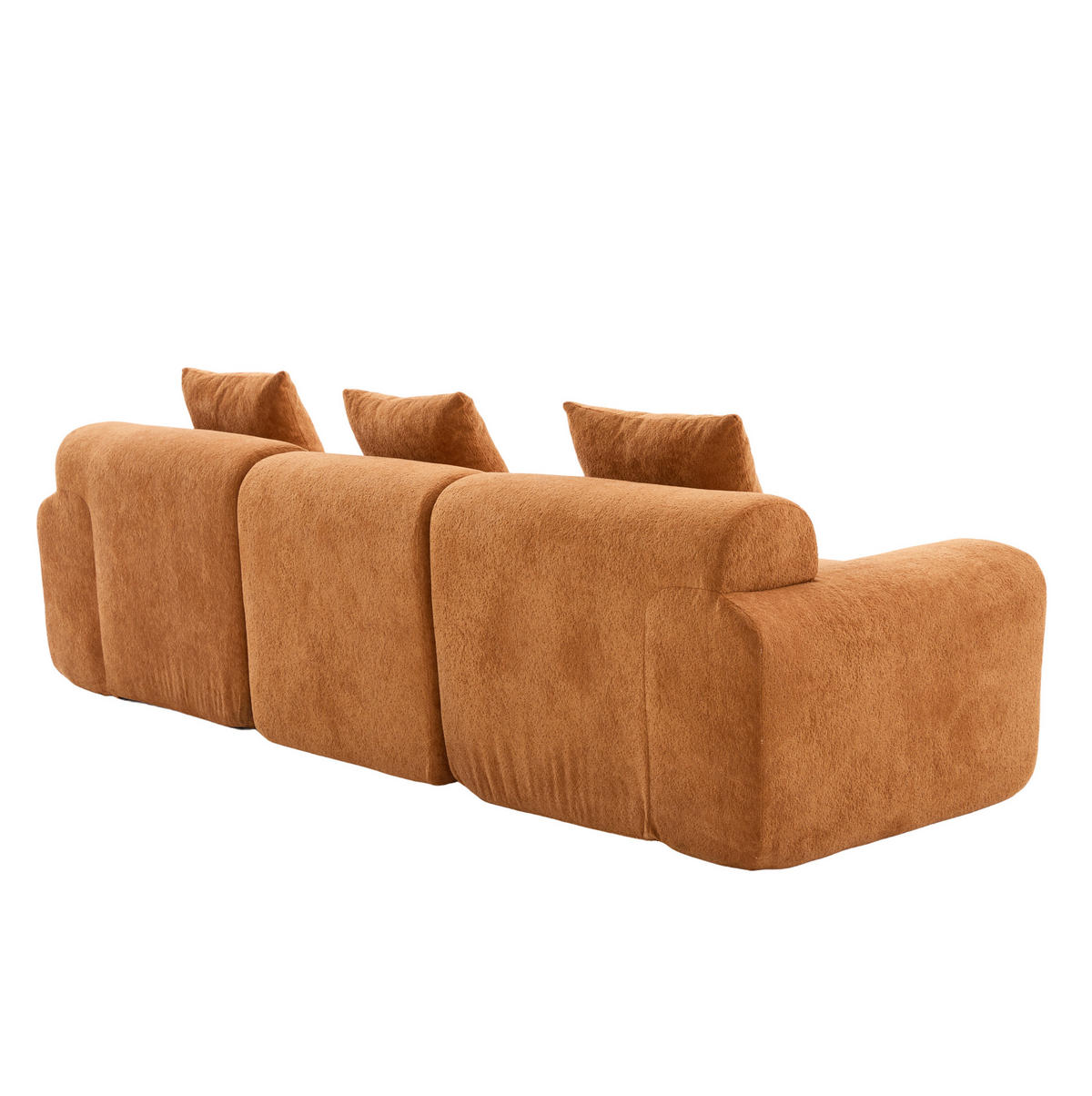 KUTNA garnitura 268/102/78 cm narančasta od tkanine modularna bez montaže - narančasta, tekstil (100/97cm) - OKWISH