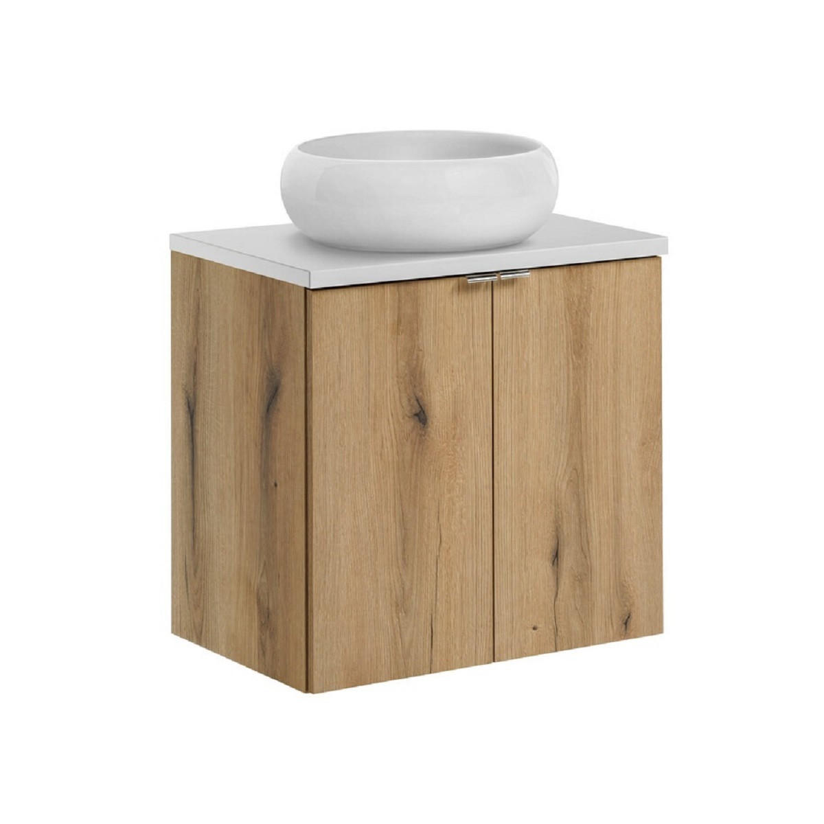 WASCHTISCHKOMBI 60 cm 3Teile - Nova Oak N BM267 in Coast Evoke Oak/Weiß Matt - Eiche Wotan/Weiß, Holz (60/57/40cm)