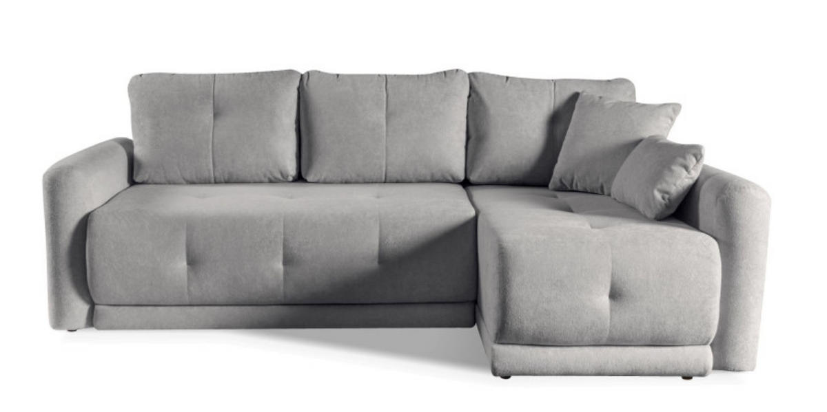 ECKSOFA Grau ARIOS Mit Schlaffunktion Und Bettkasten - Graphitfarben, Textil (239/153cm) - Sepro Meble
