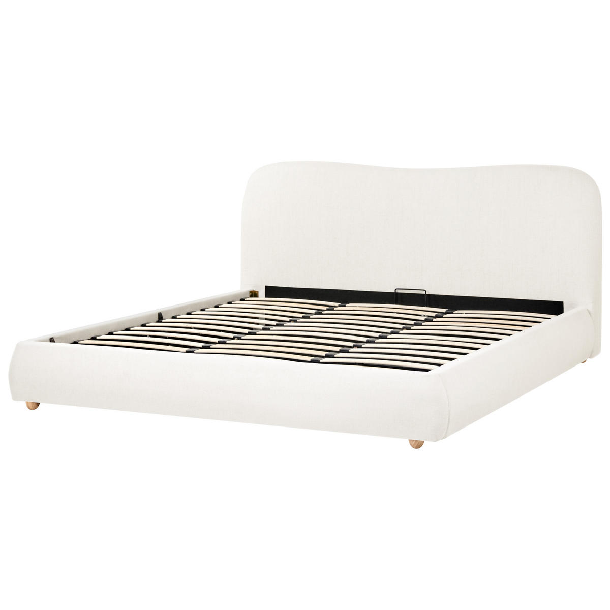 BETT mit Stauraum 180/200 cm Stoff Cremeweiß Blagnac - Creme, Textil (180/200cm) - Beliani