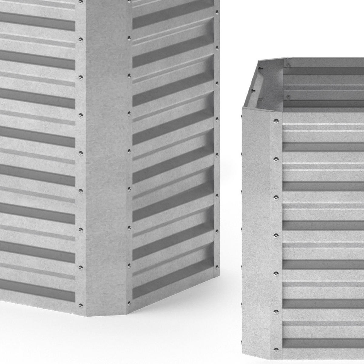 HOCHBEET Silber 120 x 60 cm - Silberfarben, Metall (120/80/60cm) - OK-Living