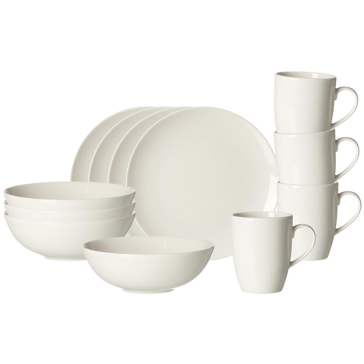 FRÜHSTÜCKSSET Casablanca weiß 12er Set - Weiß, Keramik (1/1/1cm) - Ritzenhoff Breker