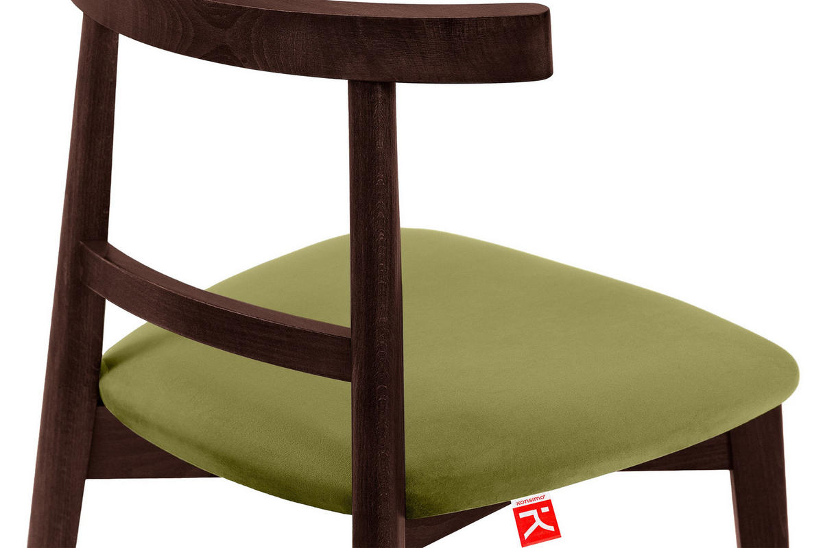 ESSTISCHSTÜHLE LILIO 2 St Vintage, Oliv / Mahagoni - Olivgrün, Holz/Textil (47/76/45cm) - KONSIMO®