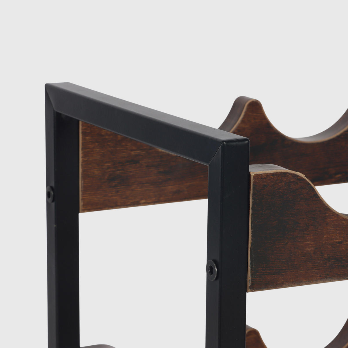 REGÁL vína - hnědá, kov/kompozitní dřevo (44.5/38/20cm) - Relaxdays