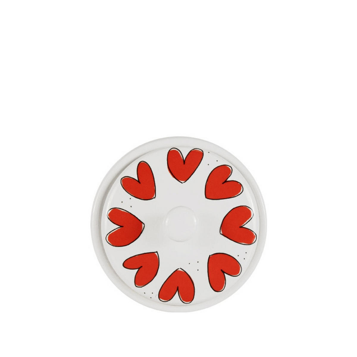 VORRATSDOSE Valentinstag Rote Herzen in Rot - 17cm - Multicolor, Keramik (12.5/17.5/12.5cm) - Blond Amsterdam