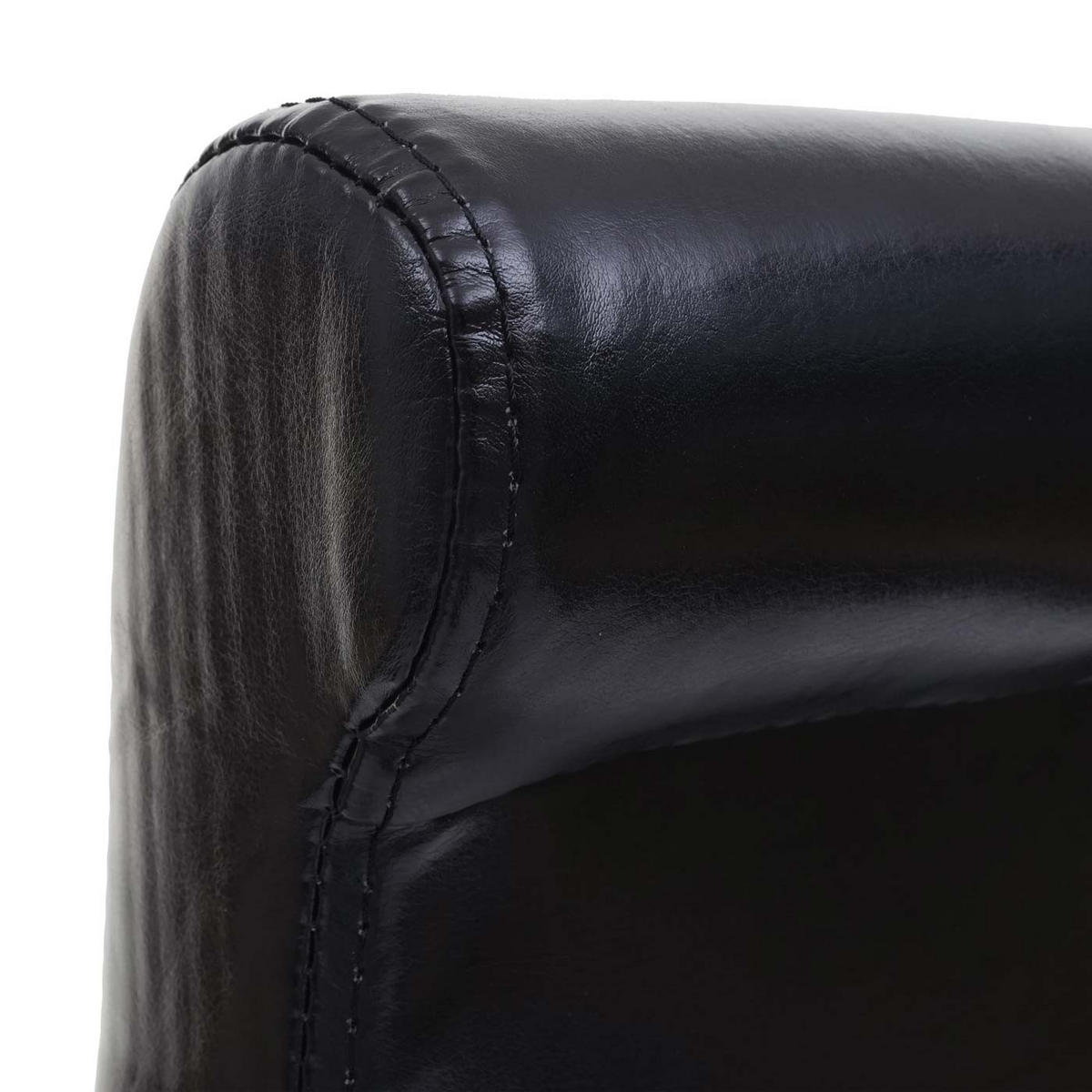 BARHOCKER 2er-Set gepolstert mit Lehne Sitzhöhe 75cm Holz Schwarz dunkle Beine Leder - Schwarz, Leder/Holz (39/105/53cm) - PROREGAL