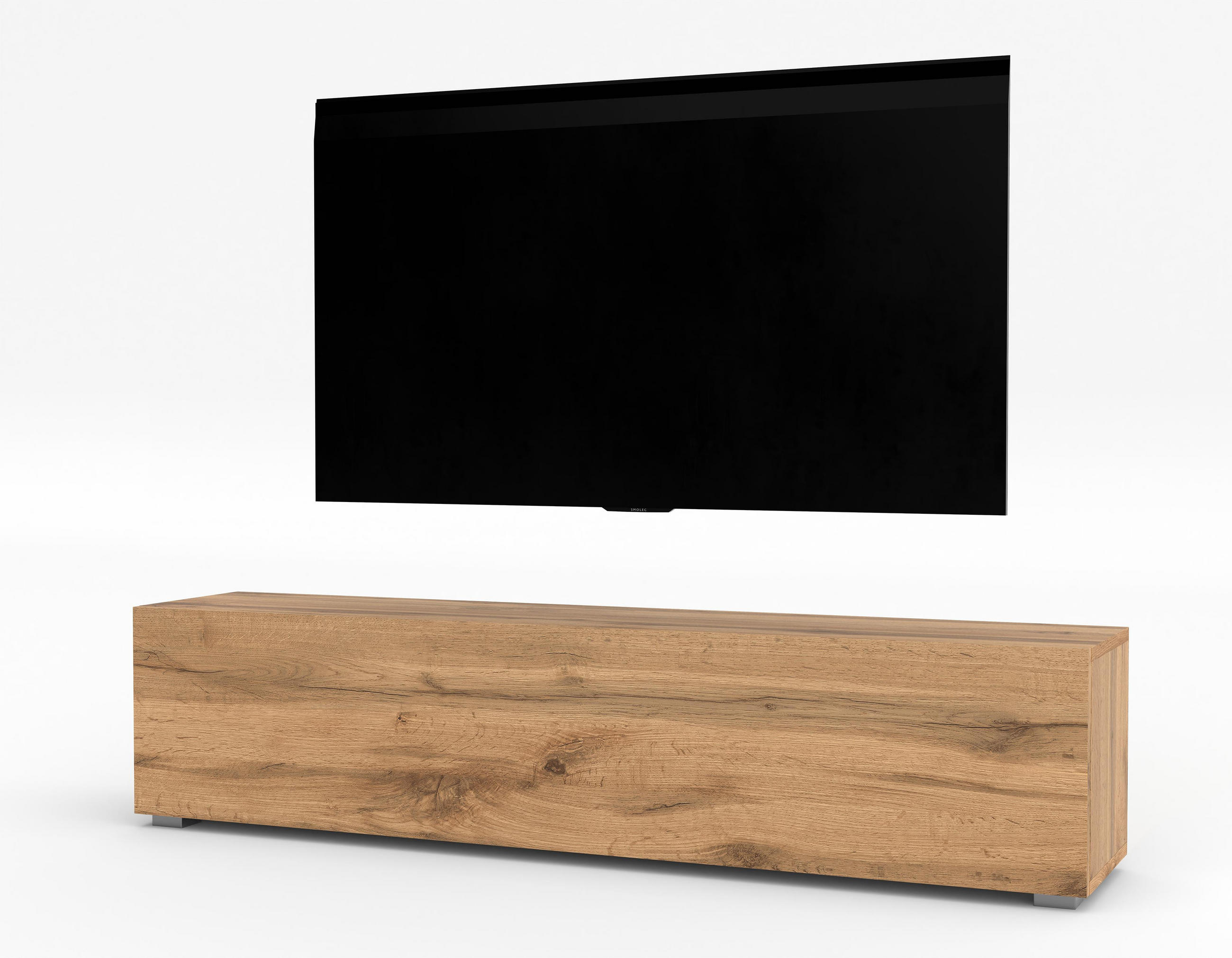 LOWBOARD ZIVOLLI 160 Wotan 160/36,5/40 cm – Hängend und Stehend - Hellbraun, Holzwerkstoff/Kunststoff (160/36.5/40cm) - AX Living