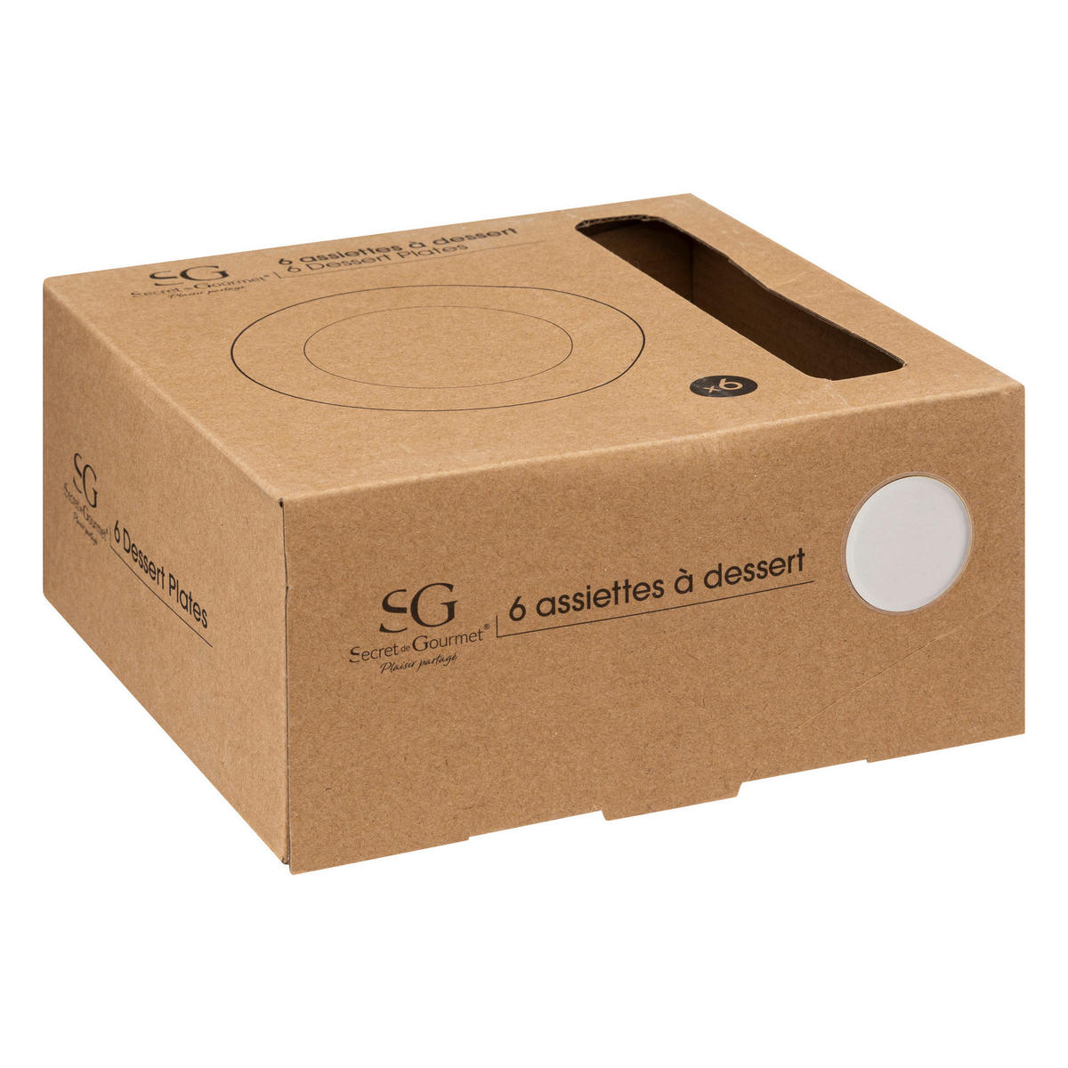 DESSERTTELLER mit goldenem Rand Sublima Weiß 20/20/2,2 cm - Weiß, Keramik (20cm) - Secret de Gourmet