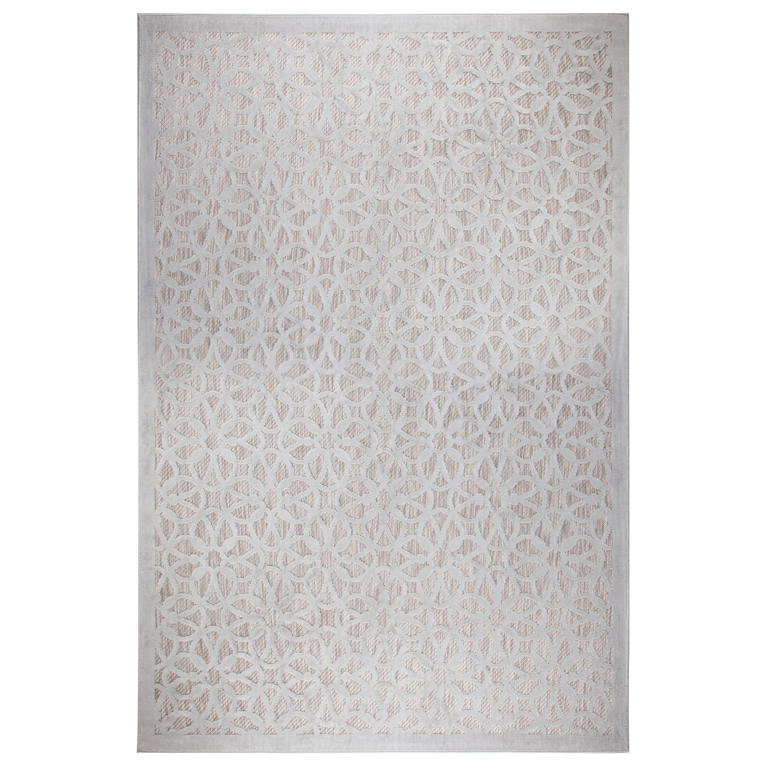 OUTDOOR-TEPPICH Floral-Design, wetterbeständig STOUR HUGH, Silber 160x230 cm - Silberfarben, Textil (160/230cm) - KADIMA DESIGN