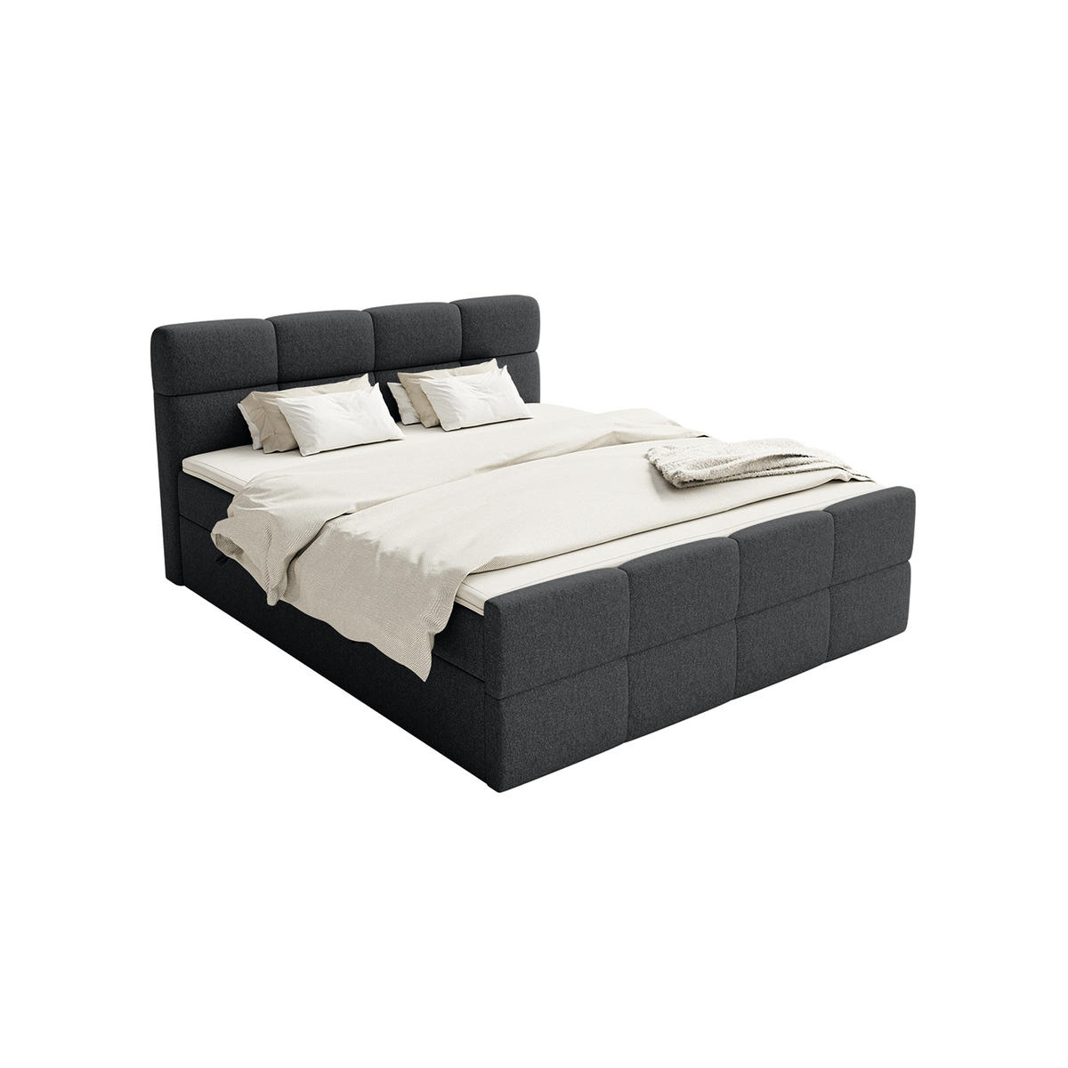 BOXSPRINGBETT ALZEA 180x200 cm, Schwarz - Schwarz, Textil (180/200cm) - Fedve