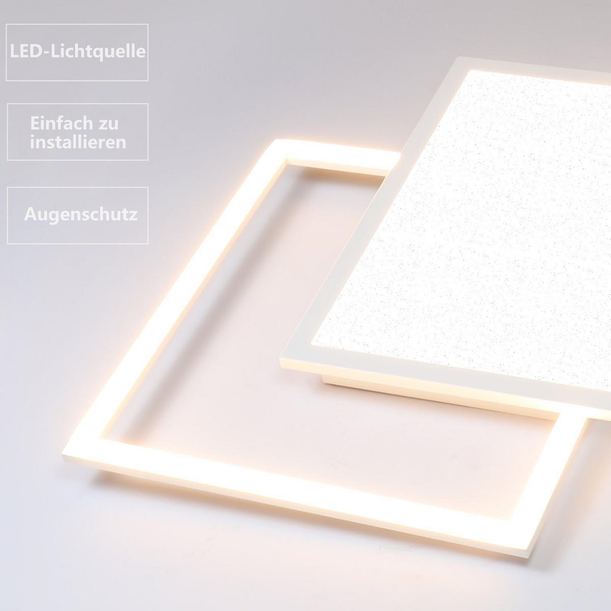 LED-DECKENLEUCHTE Carl 53/53/5 cm - Weiß, Metall (53/53/5cm) - Nettlife
