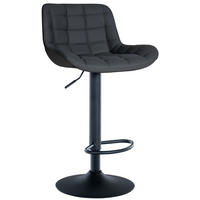 BARHOCKER Lederlook schwarz - Schwarz, Textil/Metall (48/81/54cm) - CLP