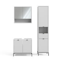 BADMÖBEL-SET Eliza Weiß 3 Teile, mit Hochschrank - Weiß, Holzwerkstoff (70/63/45cm) - Vicco