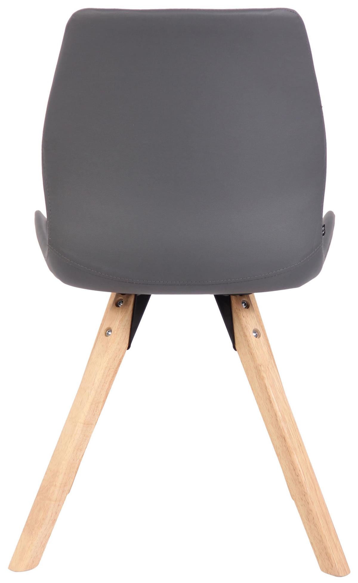 STUHL Lederlook grau - Eukalyptusholzfarben/Grau, Holz/Textil (49/87.5/58cm) - CLP