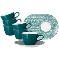 KAFFEETASSEN MIT UNTERTASSEN Life Fashion Trendy Petrol 240 ml 6er Set - Petrol, Keramik (16.5/8.2/16.5cm) - Seltmann Weiden
