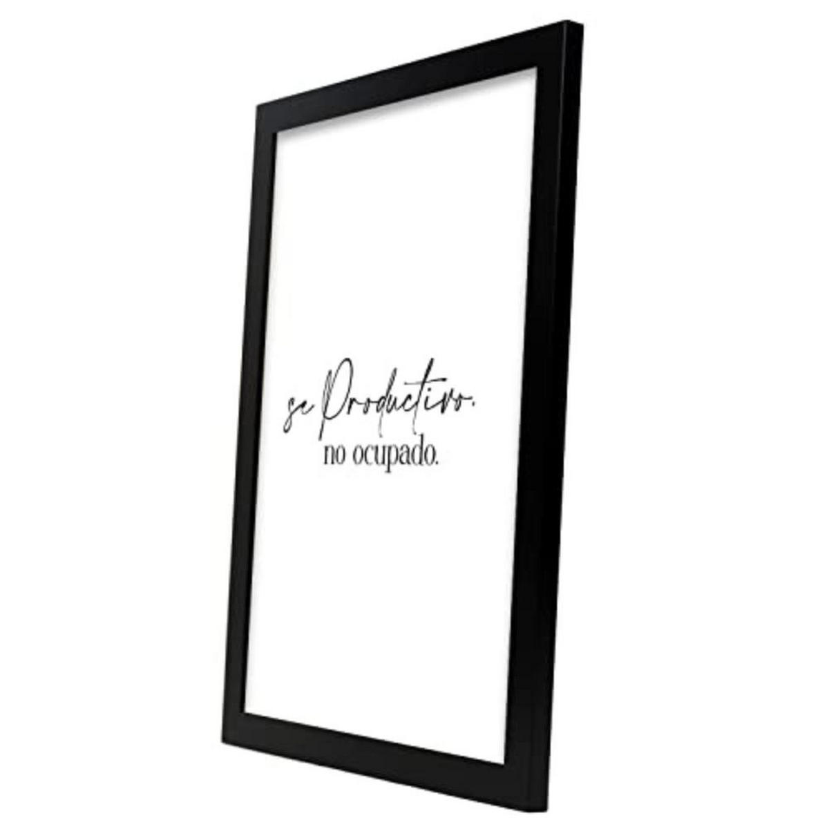 POSTER Set mit 4 Jetzt TypografieStil A3 Schwarzer Rahmen - Schwarz, Papier (29.7/3cm) - Nacnic