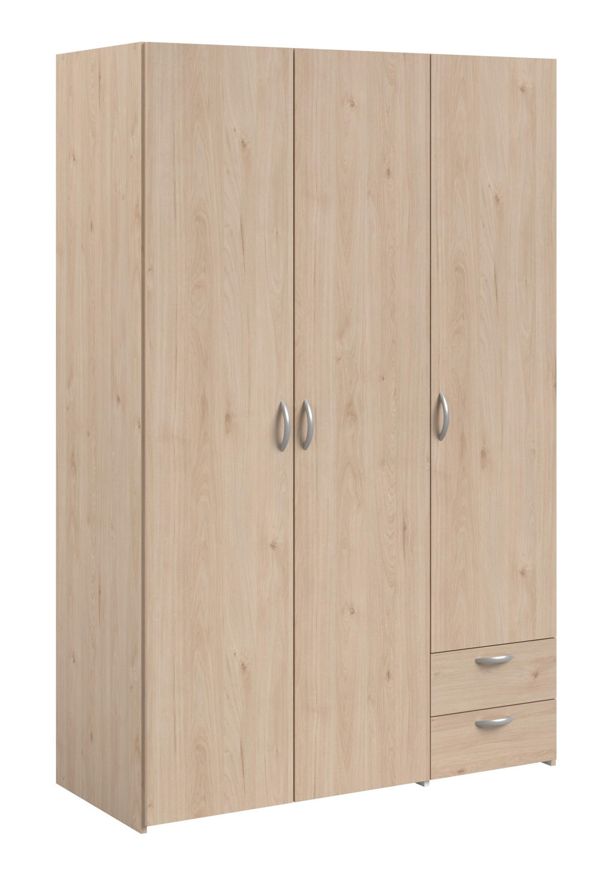 KLEIDERSCHRANK Daily 12 in Akazie 120 x 185 x 51 cm (BxHxT) – Kleiderschrank 3 türig ohne Spiegel - Braun, Holzwerkstoff (120/185/51cm)