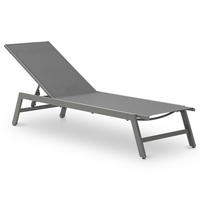 GARTENLIEGE ESPIRITU grau - Grau, Textil/Metall (192/31/55cm) - IDIMEX