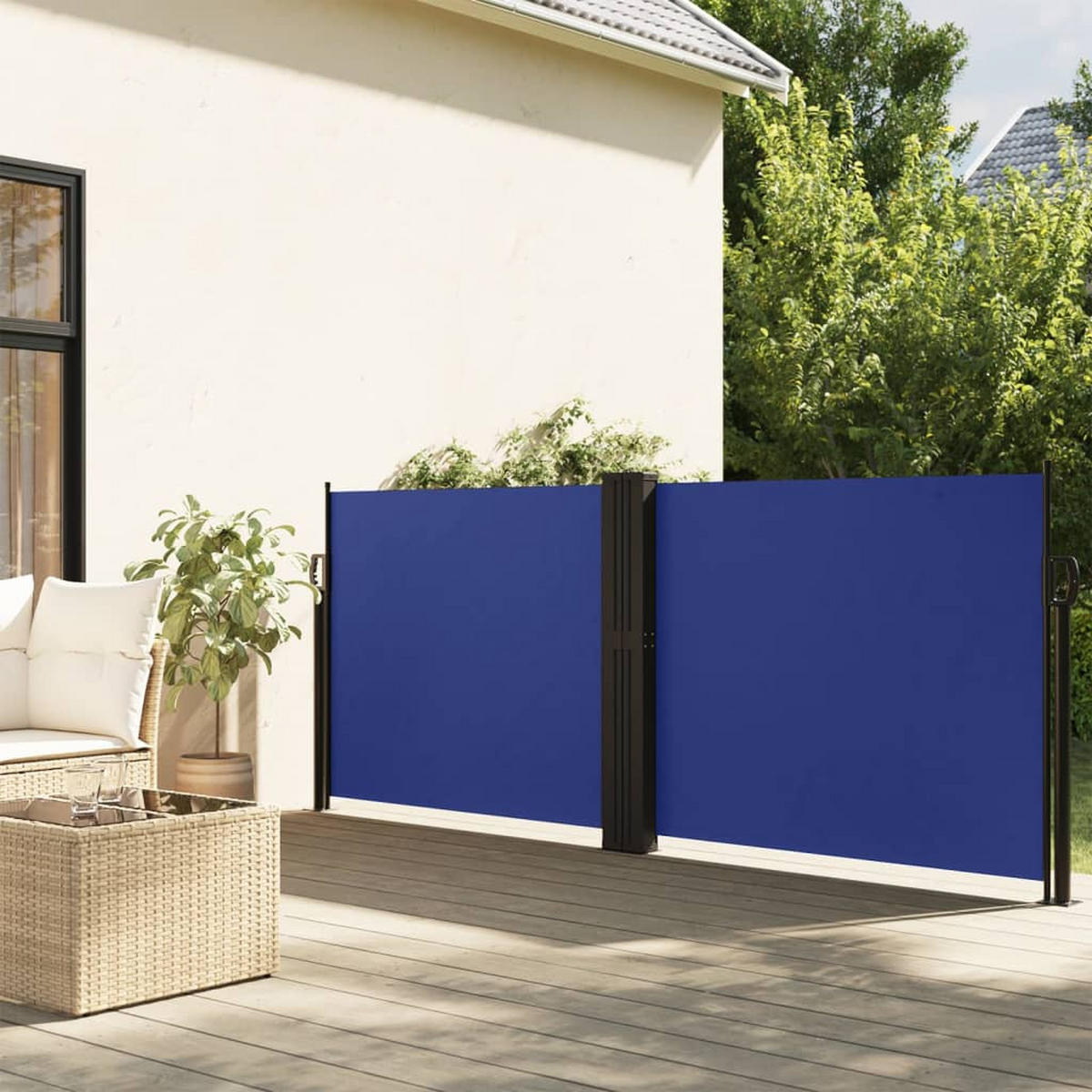 SEITENMARKISE Ausziehbar Blau 140x1000 cm - Blau, Metall (1000/140cm) - furnicato