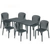 GARTEN ESSGRUPPE FICCARI, Gartenmöbel-Set 8-tlg, Anthrazit - Anthrazit, Kunststoff - KONSIMO®