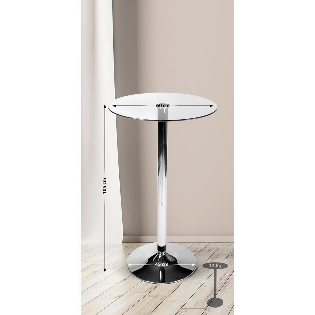 Thumbnail - CLP Stehtisch, Klar, Glas, 60x105x60 cm, Esszimmer, Tische, Stehtische