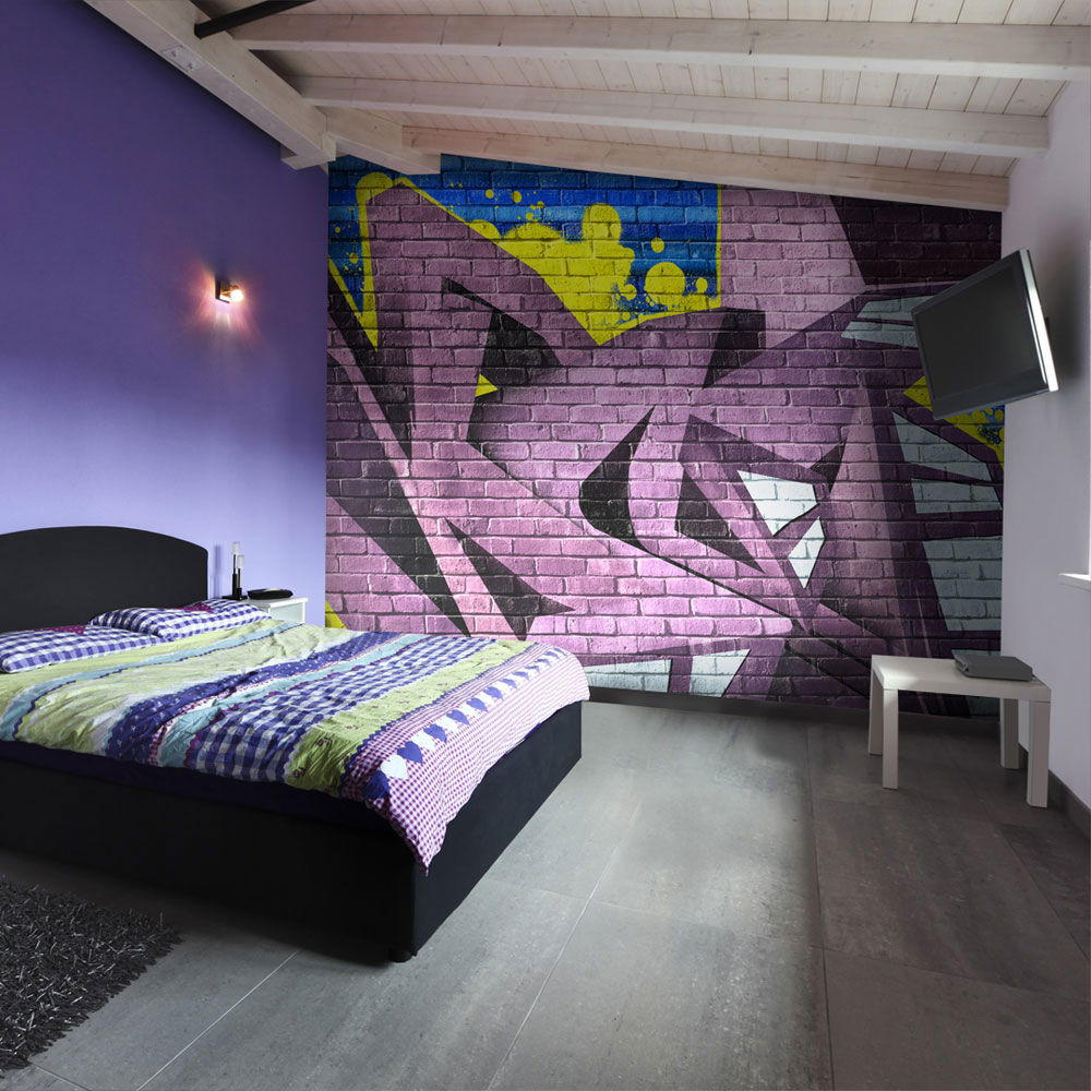 VLIESTAPETE Lila 200/154 cm - Gelb/Lila, Textil (200/1cm) - KUNSTLOFT