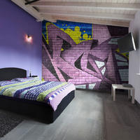 VLIESTAPETE Lila 200/154 cm - Gelb/Lila, Textil (200/1cm) - KUNSTLOFT