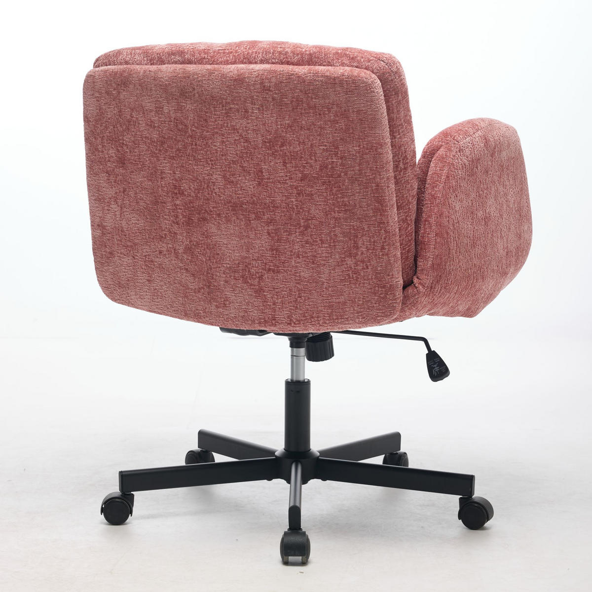 DREHSTUHL Bürostuhl Chenille höhenverstellbar Armlehnen Grau - Pink, Textil (60/92.5/57.5cm)