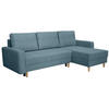 ECKSCHLAFSOFA Vega mit Universelle Ottomane Hellblau - Hellblau, Textil (225/150cm) - Beautysofa