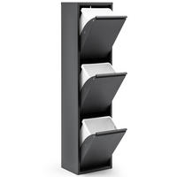 MÜLLEIMER 3 Fach Anthrazit Mülltrennsystem aus Metall - Anthrazit, Metall (33/136/25cm) - Gowoll