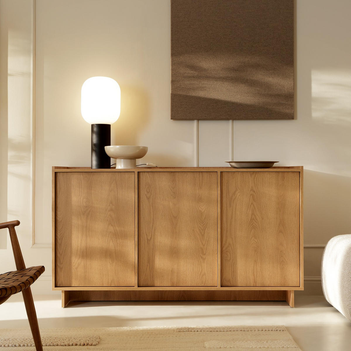 SIDEBOARD SUNA 147 cm (Karamell Eiche, Push to Open) - Eichefarben, Holz/Holzwerkstoff (147/82/39cm) - Ravio