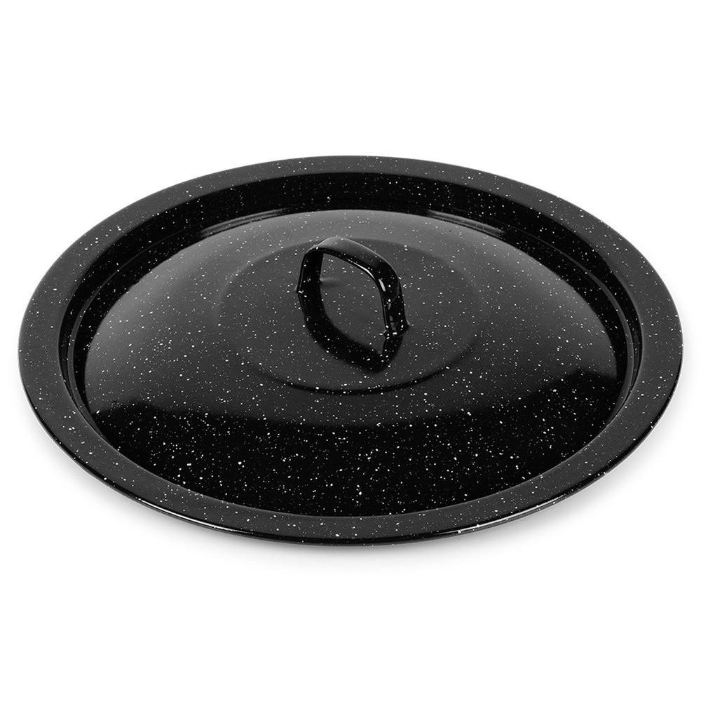 KESSELDECKEL emailliert 36 cm Schwarz - Schwarz, Metall (36/36/4cm) - Orion 