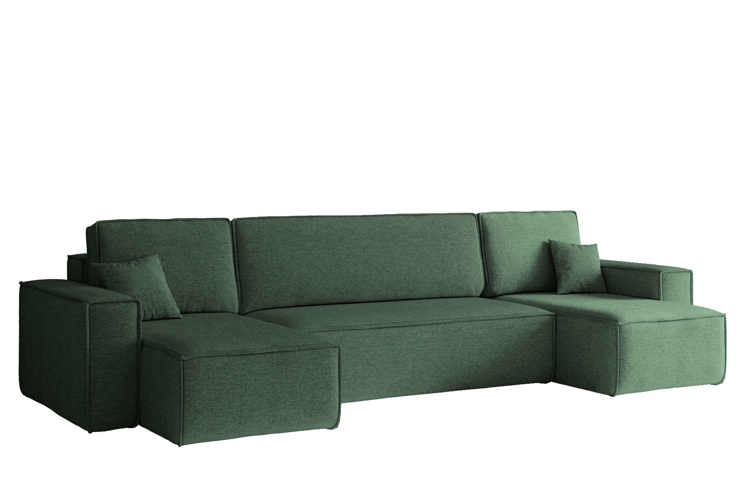 ECKSOFA U-Form Mit Schlaffunktion Und Bettkasten BEST Stoff Neve Grün - Grün, Holz/Kunststoff (312/142cm) - Kaiser Möbel