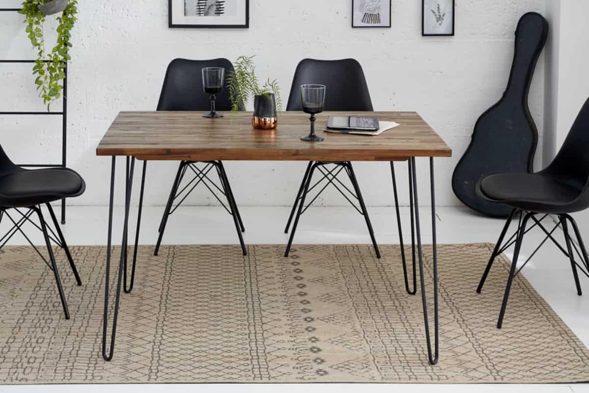 ESSTISCH SCORPION Akazie Braun 120cm - Schwarz/Braun, Holz/Metall (73/120/75cm) - riess-ambiente