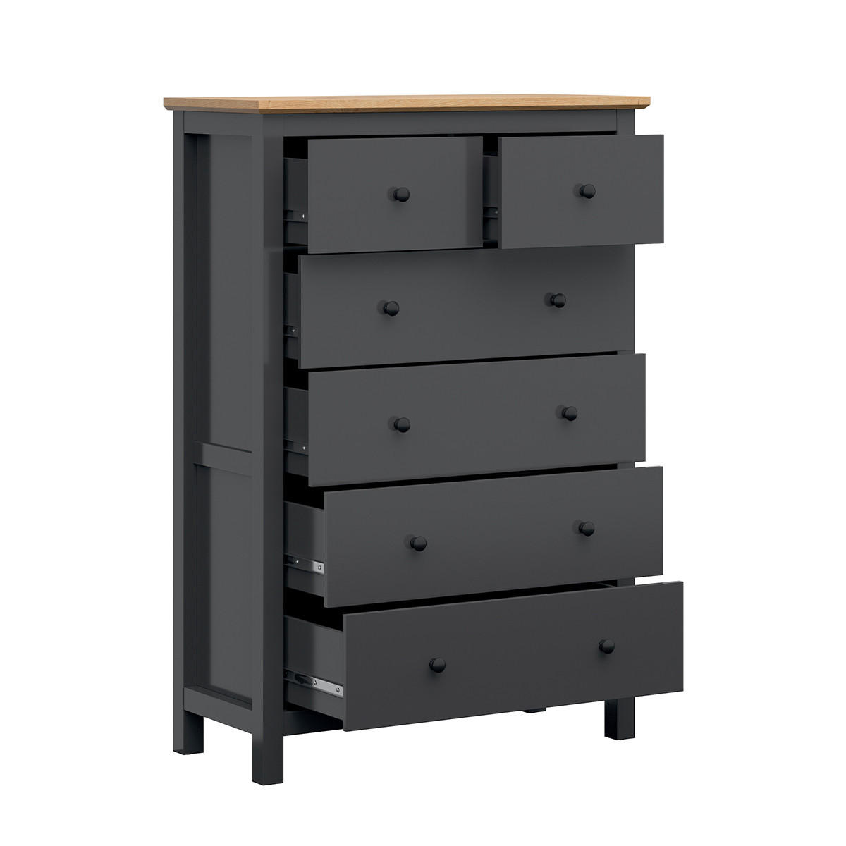 KOMODA Duck Antracitově šedá a dřevo - šedá, kompozitní dřevo (101/145/44cm) - Petits-meubles