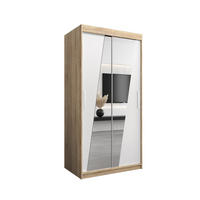 SCHWEBETÜRENSCHRANK 200/100/62 2-türig - Silberfarben/Weiß, Holz/Kunststoff (100/200/62cm) - Abiks Möbel