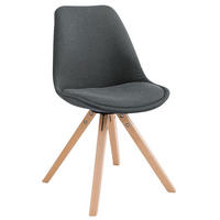 BESUCHERSTUHL Toulon Stoff, Gestell Buchenholz Natura Square Dunkelgrau - Dunkelgrau/Naturfarben, Holz/Buchenholz (48/83/56cm) - TPFLiving